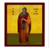 Saint Benedict icon of Nursia, Handmade Greek Catholic icon of St Benedict, Byzantine Art wall Hanging Wood Plaque, Religious Decor 7x10cm view 2