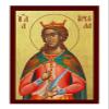 Saint Ursula icon, Handmade Greek Orthodox icon St Ursula, Byzantine Art wall Hanging on Wood Plaque icon, Religious Decor 7x10cm view 2