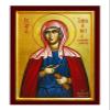 Saint Hermione icon, Handmade Greek Orthodox icon of St Hermione, Byzantine Art wall Hanging icon on Wood Plaque, Religious Decor 7x10cm view 2