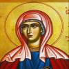 Saint Hermione icon, Handmade Greek Orthodox icon of St Hermione, Byzantine Art wall Hanging icon on Wood Plaque, Religious Decor 7x10cm view 3