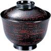 Fukui Craft Suction Bowl, Heat Resistant, Made in Japan, Dishwasher Safe, Feather Cloth Bowl, Akebono Inner Black, Size 3.5 (10 Guests) view 2