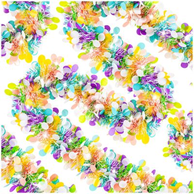6 PCS Easter Tinsel Garland, 39.4 ft Egg Tinsel Garlands Colorful Fringe Easter Hanging Garland Decorations for for Easter Party Wedding New Years Home Indoor Outdoor Decor