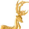 1 Pair Resin Deer Sculpture Deer Figurines Animal Deer Statue Abstract Lucky Deer Ornament for Christmas TV Stand Bookshelf Decor - Gold view 2