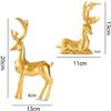 1 Pair Resin Deer Sculpture Deer Figurines Animal Deer Statue Abstract Lucky Deer Ornament for Christmas TV Stand Bookshelf Decor - Gold view 4