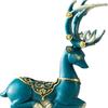 1 Pair Resin Deer Sculpture Deer Figurines Animal Deer Statue Abstract Lucky Deer Ornament for Christmas TV Stand Bookshelf Decor - Dark Blue view 2