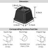 Whynonap Bed Risers 4 Inch Heavy Duty Bed Elevators, Set of 6 Lifts Up 3,000 lbs Furniture Riser for Sofa and Table, Black view 2