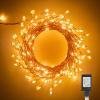 2Pcs Fairy Lights Plug in, 10Ft 200LED Copper Wire Firecracker Firefly Lights Waterproof Cluster String Lights for Ceiling Bedroom Wreath Window Wedding Christmas Tree Decor, Warm White (No Remote) view 1