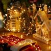 2Pcs Fairy Lights Plug in, 10Ft 200LED Copper Wire Firecracker Firefly Lights Waterproof Cluster String Lights for Ceiling Bedroom Wreath Window Wedding Christmas Tree Decor, Warm White (No Remote) view 2
