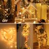 2Pcs Fairy Lights Plug in, 10Ft 200LED Copper Wire Firecracker Firefly Lights Waterproof Cluster String Lights for Ceiling Bedroom Wreath Window Wedding Christmas Tree Decor, Warm White (No Remote) view 3