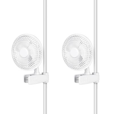 Simple Deluxe Clip Fan, 6-Inch Grow Tent Fan, Monkey Fan, Adjustable 90 Angles, 15W, 2-Speeds Control, 2 Pack
