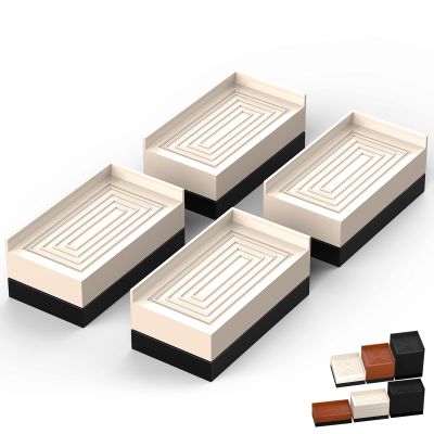 Furniture Risers, Tclouda Bed/Sofa/Desk/Table/Chair Leg/Fridge Lifts to 1.5, 3 and 4 in, Rectangle Adjustable Risers Blocks for Extenders, Heavy Duty Supports Up to 1300 Lbs, 1.5 in-Apricot-Rectangle