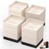 Furniture Risers, Tclouda Bed/Sofa/Desk/Table/Chair Leg/Fridge Lifts to 1.5, 3 and 4 in, Square Adjustable Risers Blocks for Extenders, Heavy Duty Supports Up to 1300 Lbs, 4 in-Apricot-Square view 1