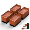 Furniture Risers, Tclouda Bed/Sofa/Desk/Table/Chair Leg/Fridge Lifts to 1.5, 3 and 4 in, Rectangle Adjustable Risers Blocks for Extenders, Heavy Duty Supports Up to 1300 Lbs, 3 in-Brown-Rectangle view 1