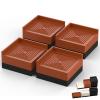 Furniture Risers, Tclouda Bed/Sofa/Desk/Table/Chair Leg/Fridge Lifts to 1.5, 3 and 4 in, Square Adjustable Risers Blocks for Extenders, Heavy Duty Supports Up to 1300 Lbs, 1.5 in-Brown-Square view 1