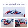 JAKADYUKS 100Pcs American Flag Silicone Bracelets, Fourth 4th of July Party Accessories USA Veterans Day Memorial Day Patriotic Wristband, Red White and Blue Party Favors School Gifts view 2