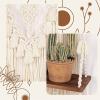 ANROYE 2 Tier Macrame Boho Wall Hanging Shelf, Handmade Bohemian Wooden Woven Plant Floating Shelves Decor, Decorative Chic Organizer for Bathroom Women Bedroom Girl Nursery Storage view 4