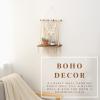 ANROYE Single Tier Macrame Boho Wall Hanging Shelf, Handmade Bohemian Wooden Woven Plants Floating Shelves Decor, Mini Chic Organizer for Bathroom Bedroom Western Home Nursery Storage Gift view 4