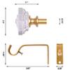 2 Pack Curtain Drapery RodAcrylic Square Finials Curtain Rod3/4" Diameter Single Deorative Curtain Rod, Adjustable Length from 48 to 84 Inches Gold view 4