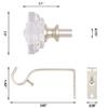 2 Pack Curtain Drapery RodAcrylic Square Finials Curtain Rod3/4" Diameter Single Deorative Curtain Rod, Adjustable Length from 48 to 84 Inches Nickel view 4