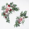 Ansuma Artificial Wedding Arch Flower Swag Set of 2, Wedding Flowers Garlands Floral Arrangement Swag for Wedding Welcome Ceremony Sign Floral Decoration (Dusty Pink) view 1