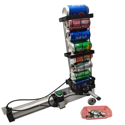 NKAIKE Auto Aluminum Can Crusher, Heavy Duty Pneumatic Cylinder Soda Beer Can Crusher, Eco-Friendly Recycling Tool (Automatic Button Feeding Style)