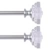 2 Pack Curtain Drapery RodAcrylic Square Finials Curtain Rod3/4" Diameter Single Deorative Curtain Rod, Adjustable Length from 48 to 84 Inches view 1
