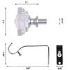 2 Pack Curtain Drapery RodAcrylic Square Finials Curtain Rod3/4" Diameter Single Deorative Curtain Rod, Adjustable Length from 48 to 84 Inches view 4