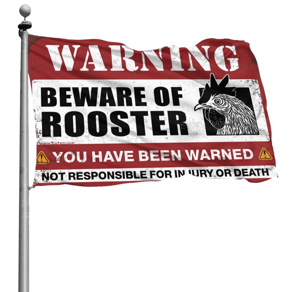 Abipuir Room Flags For Girls Beware of Rooster Flag Funny Flags For Room Guys (Size : 120X180CM)