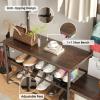 CharaVector Hall Tree Coat Rack Shoe Bench, Industrial Design, 3-in-1, Rustic Brown view 3