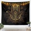 Gold Hamsa Hand Tapestry Black Gold Mandala Wall Blanket Tapestries Boho Wall Hanging for Kids Teens Boys Room Decor, Lucky Hand of Fatima Home Wall Decor, Large 59.1 x 82.7 Inches view 1
