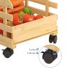 G.a HOMEFAVOR Bamboo Fruit Basket Stand, Potato and Onion Storage Cart, 3-Tier Fruit Basket with Wheels, Vegetable Storage for Kitchen Floor (Self-assembly) view 4