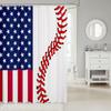 American Flag Shower Curtains,Abstract Baseball Bathroom Curtains for Kids Teens Adult,Ball Games Waterproof Bath Curtains,with 12 Hooks Suits for Bathtub, 72" W x 78" L,Red and White view 2