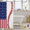 American Flag Shower Curtains,Abstract Baseball Bathroom Curtains for Kids Teens Adult,Ball Games Waterproof Bath Curtains,with 12 Hooks Suits for Bathtub, 72" W x 78" L,Red and White view 3