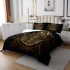 Gold Hamsa Hand Bedspread King Size,Black Gold Mandala Coverlet Set 3pcs for Kids Teens Boys Room Decor, Lucky Hand of Fatima Quilted Coverlet Boho Bedding Quilt with 2 Pillowcases view 3