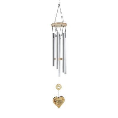Enesco Our Name is Mud Rainbow Bridge Pet Bereavement Hanging Wind Chime, 31.5 Inch, Multicolor