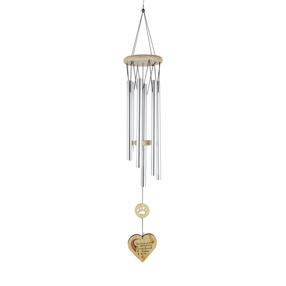 Enesco Our Name is Mud Rainbow Bridge Pet Bereavement Hanging Wind Chime, 31.5 Inch, Multicolor