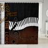 Luxury Piano Shower Curtains,Musical Note Music Lover Bathroom Curtains for Kids Teens Boys Girls,Nice Music Brown Vintage Waterproof Bath Curtains,with 12 Hooks Suits for Bathtub,72" W x 78" L view 1