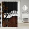 Luxury Piano Shower Curtains,Musical Note Music Lover Bathroom Curtains for Kids Teens Boys Girls,Nice Music Brown Vintage Waterproof Bath Curtains,with 12 Hooks Suits for Bathtub,72" W x 78" L view 2