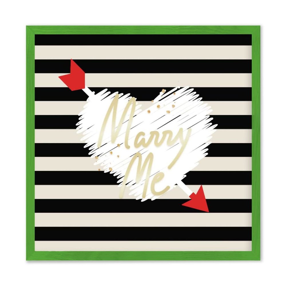 Blank Farmhouse Sign Happy Valentine's Day Marry Me Sign 12" x 12" Rustic Wood Picture Frame Sign - Light Green