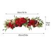 MISNODE 25.6 Inch Artificial Rose Flower Swag, Wedding Arch Flowers, Rose Decorative Floral Swag for Lintel, Green Leaves Flower Garland for Wedding Home Garden Door Decor (Red) view 3