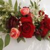 MISNODE 25.6 Inch Artificial Rose Flower Swag, Wedding Arch Flowers, Rose Decorative Floral Swag for Lintel, Green Leaves Flower Garland for Wedding Home Garden Door Decor (Red) view 4