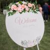 MISNODE 25.6 Inch Artificial Rose Flower Swag, Wedding Arch Flowers, Rose Decorative Floral Swag for Lintel, Green Leaves Flower Garland for Wedding Home Garden Door Decor (Pink) view 2