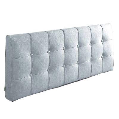 Bedside Backrest Cushion, Removable Linen Fabric Upholstered Reading Pillow, Breathable Wedge Bolster Waist Pad for Home Office Couch, Custom Size PENGFEI (Color : Blue, Size : 150X50X15CM)