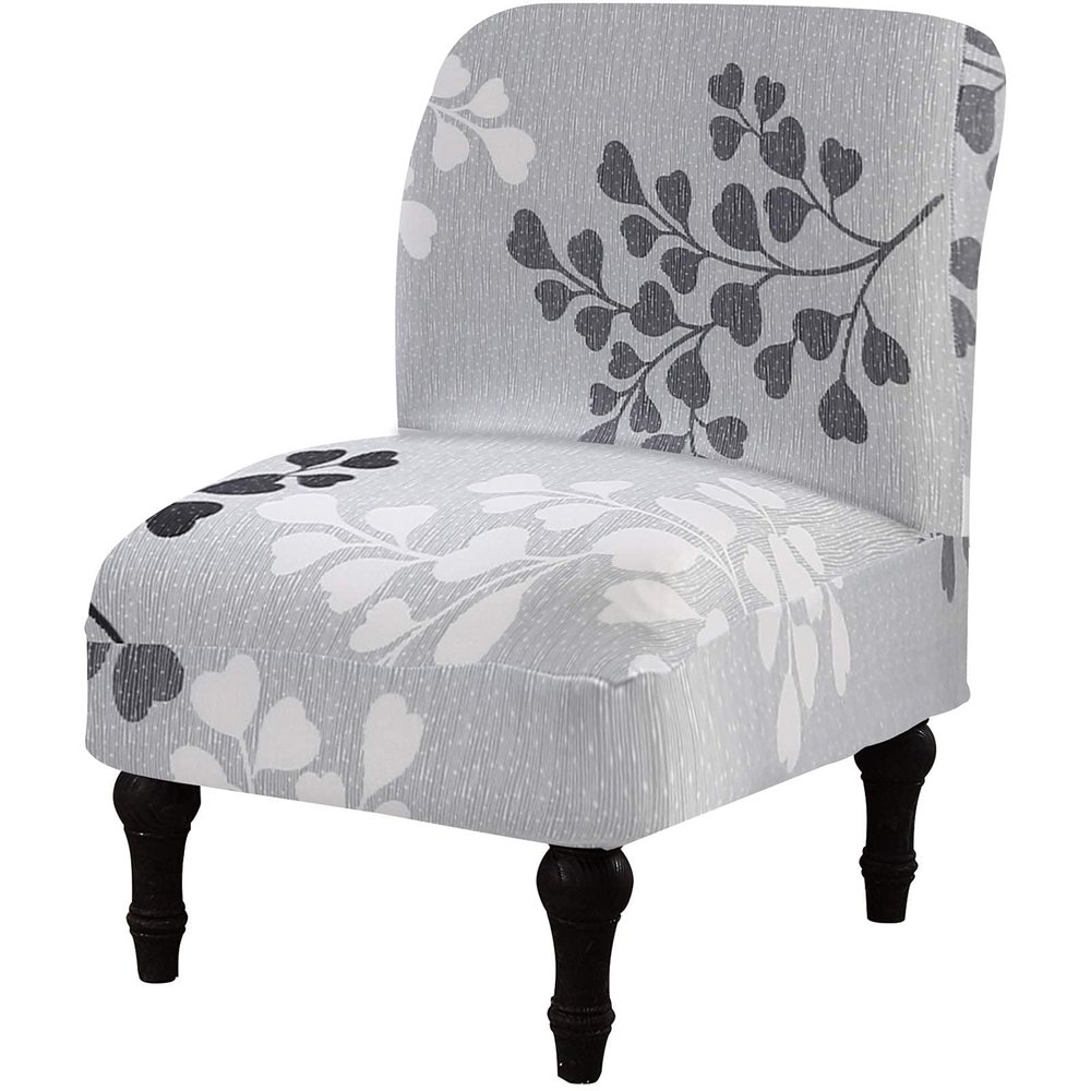 Armless Accent Chair Cover Slipcover Chair Cover Floral Style Stretch Removable Armless Chair Cover for Living Dining Room Hotel. (Color : I)