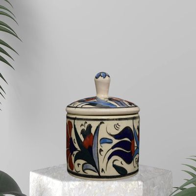 EliPOT Ceramic Sugar Holder, Ceramic Sugar Holder, Ceramic Table Sugar Holder (White and Blue)