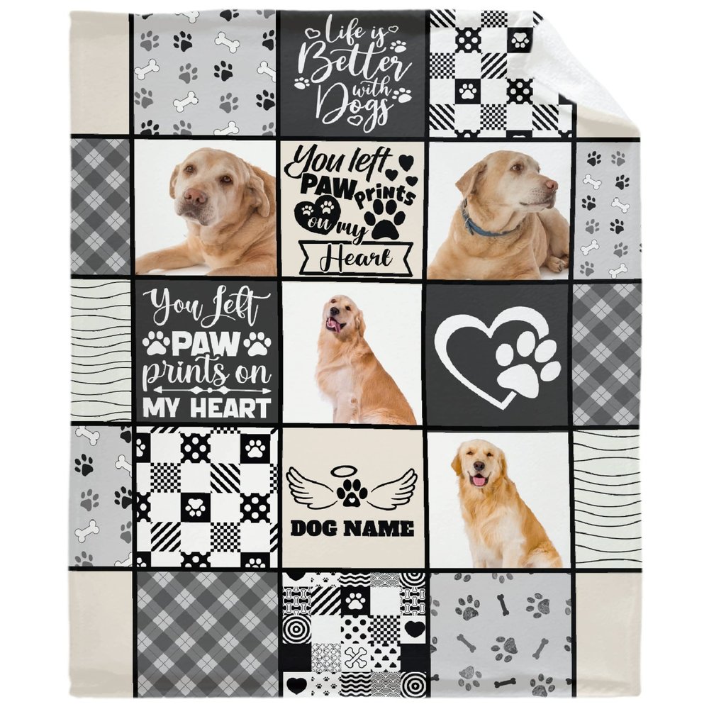 Lynnezilla Personalized Pet Memorial Throw Blanket - Custom With Name 50"x60" - Remembrance Gifts for Dogs, Cats, Pets Lovers - In Loving Memory Blankets