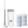 oshang Disposable Toilet Brush - Toilet Bowl Cleaner, Toilet Cleaning Supplies, Toilet Brush with Holder, 14 Refills for Deep Cleaning and Hygienic Bathroom Maintenance view 1