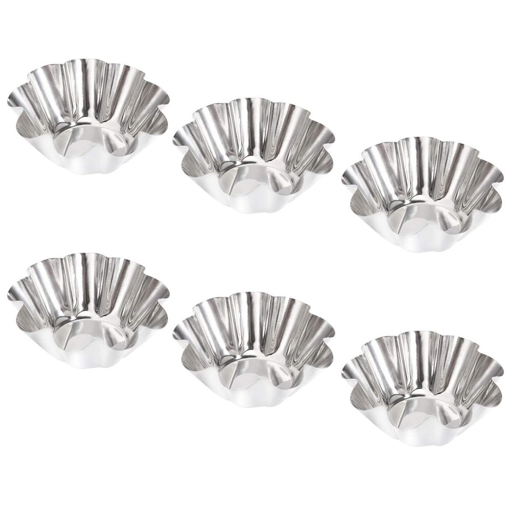 Hemoton Egg Tart Wrapper 12Pcs Egg Tart, Stainless Steel Mini Tart/Pie Pans, Mini Pie Tartlet Cake, Reusable Cupcake Muffin Baking Cup for Kitchen Seasoning Bowl