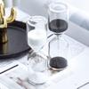 Cylindrical Hourglass 5/15/30 Minutes Sand Clock Durable Glass Hourglass Timer for Romantic Mantel Office Desk Decor Birthday Gift Kids Games (5 Minutes, Black) view 2