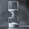 Cylindrical Hourglass 5/15/30 Minutes Sand Clock Durable Glass Hourglass Timer for Romantic Mantel Office Desk Decor Birthday Gift Kids Games (5 Minutes, White) view 1